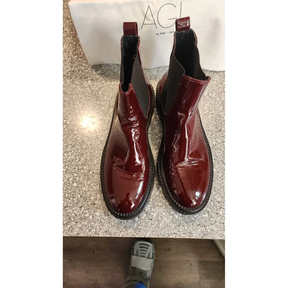 AGL Chelsea Boots Women 39.5 Burgundy excellent